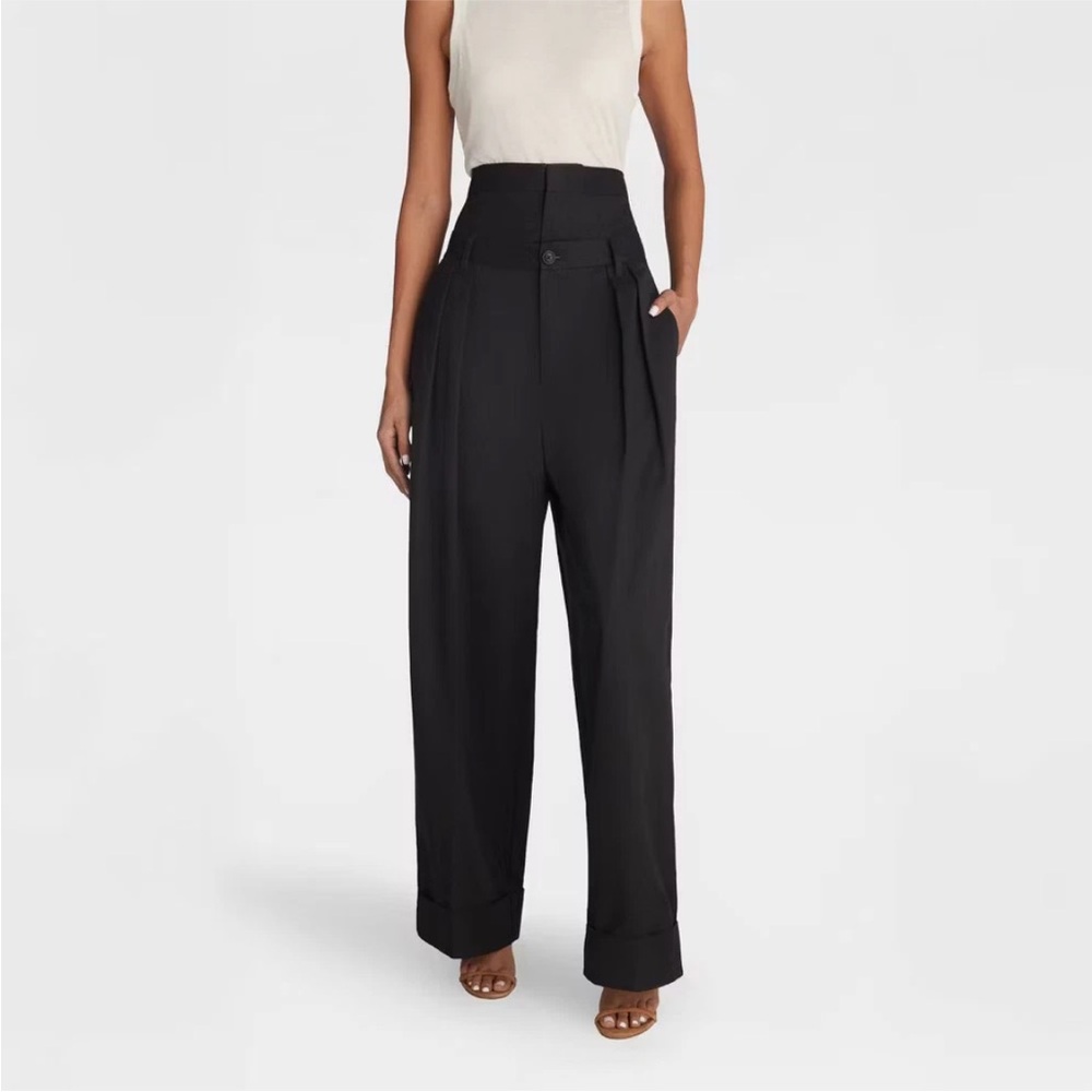 KBB by KAHLANA Women's Baggy Leg 'The Waist Curtain Trouser' - Black